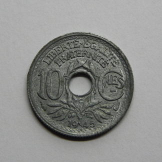 10 Centimes 1945 C LINDAUEUR, PETIT MODULE TTB REVERS