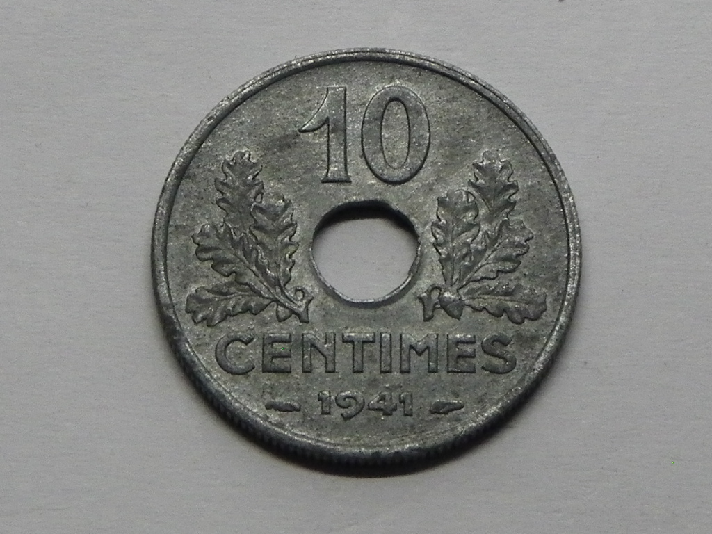 piece 10 centimes etat francais 1941