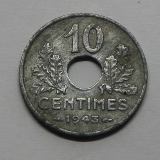 piece-de-monnaie-10-Centimes-etat-français-1943-tb-av