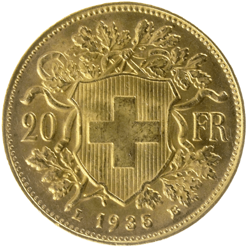 piece de monnaie 20 francs suisse Vreneli