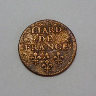 Piece de monnaie LOUIS XIV LE GRAND OU LE ROI SOLEIL Liard 1656 A