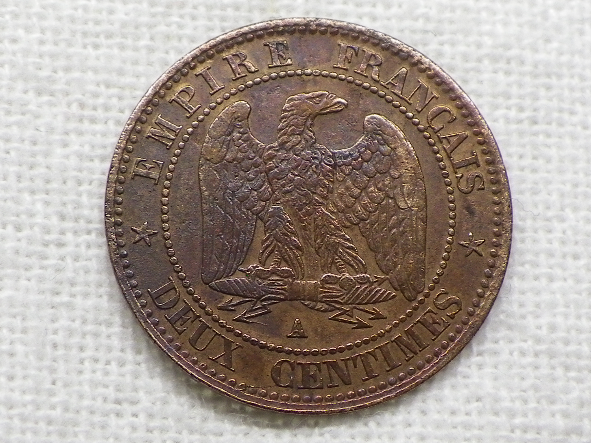 Valeur Pièce 5 Centimes Napoléon 3 1855 2 Centimes 1855 A, Napoléon III EMPEREUR,Tête nue