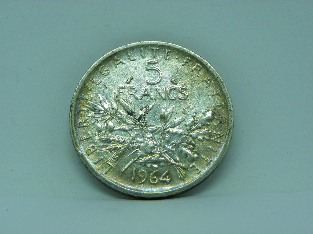 pièce de monnaie de 5 Francs SEMEUSE argent 1964