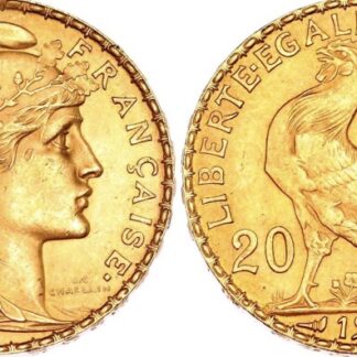 Pièce de monnaie 20 francs or Coq, Dieu protège la France 1912 Paris