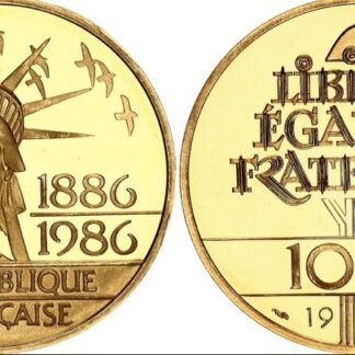 Pièce de monnaie 100 Francs OR 1986 Statue de la Liberté