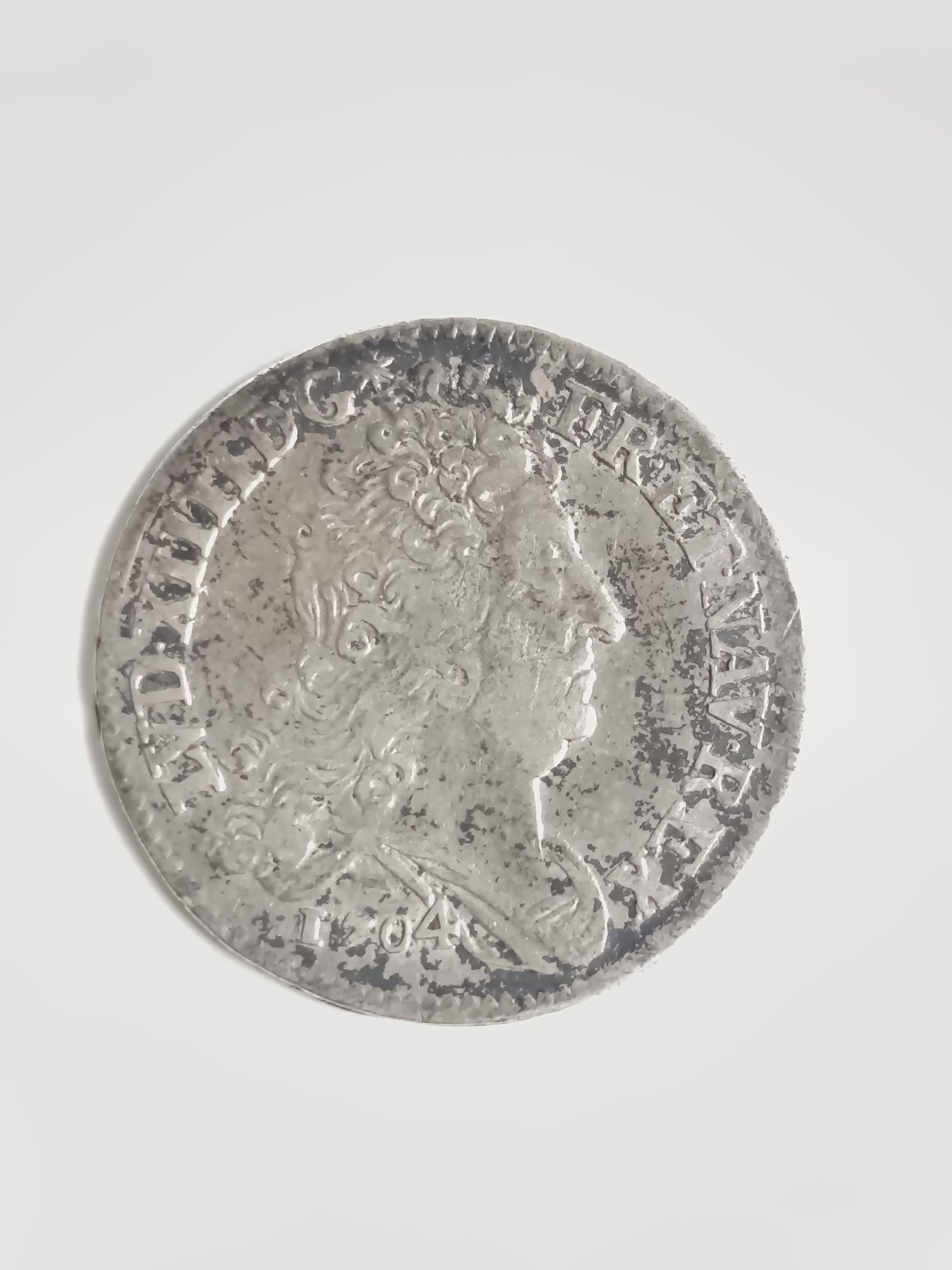 LOUIS XIV LE GRAND OU LE ROI SOLEIL Dix sols aux insignes 1704 Paris