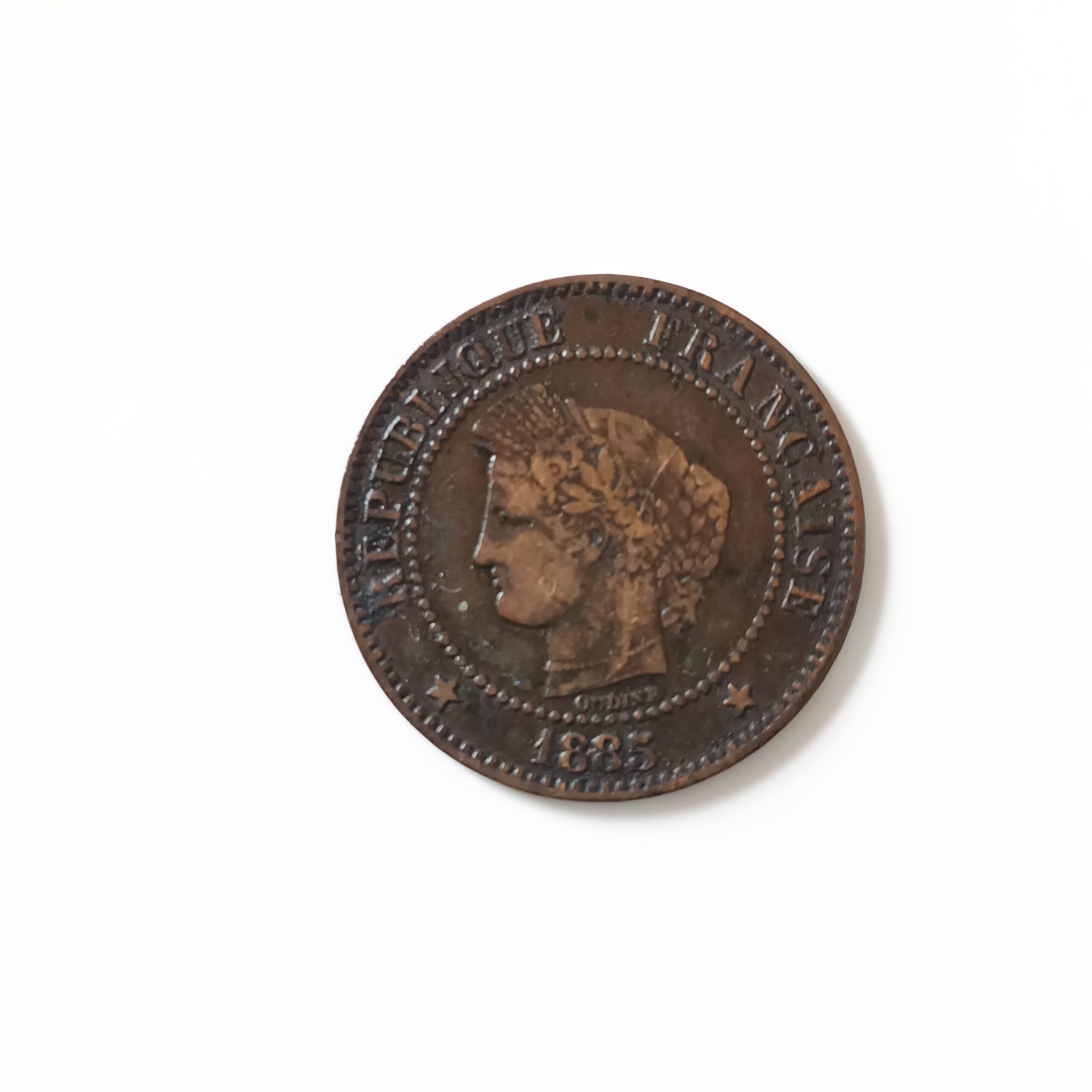 2 centimes Cérès 1885 A revers